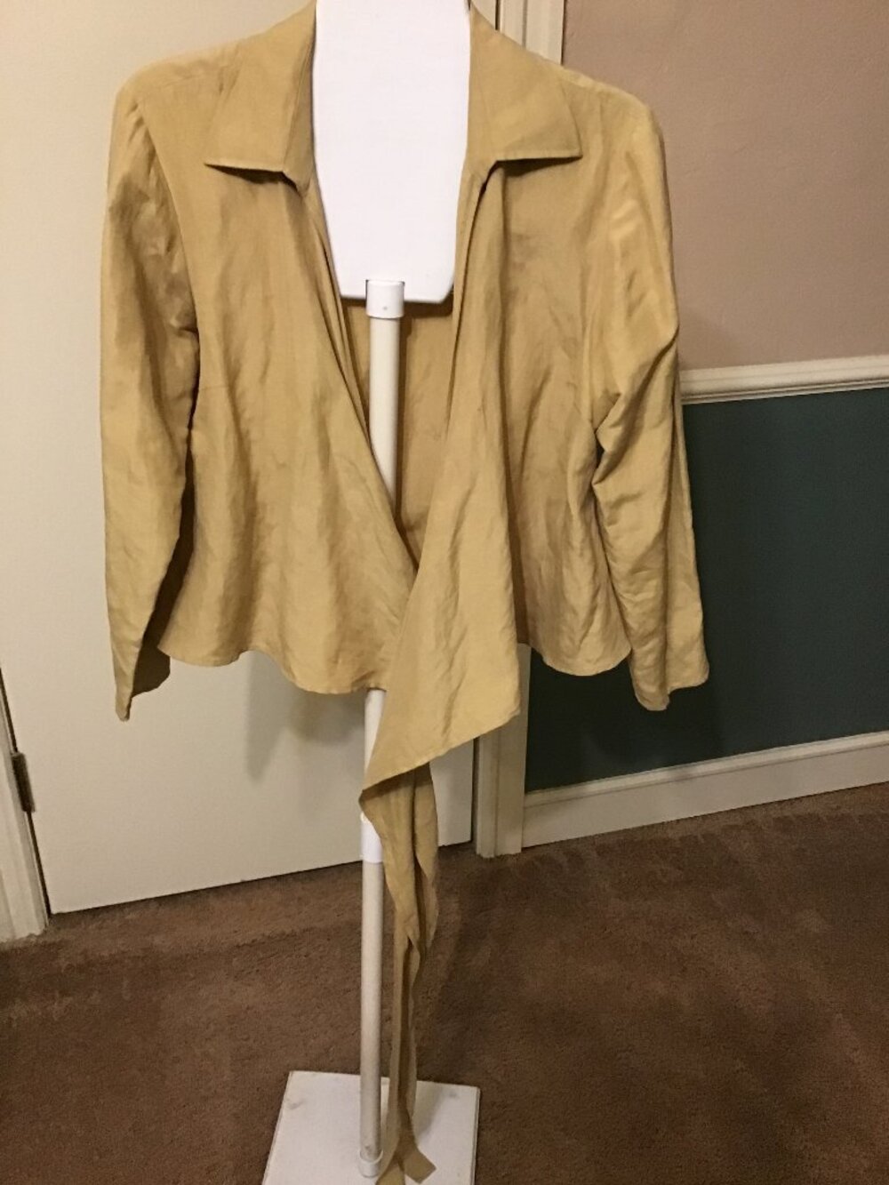 Due Per Due Tan Jacket with Sash Closure